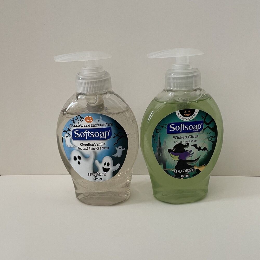 Set Of 2 Retired Softsoap Liquid Hand Soaps Halloween Ghost Witch Discontinued